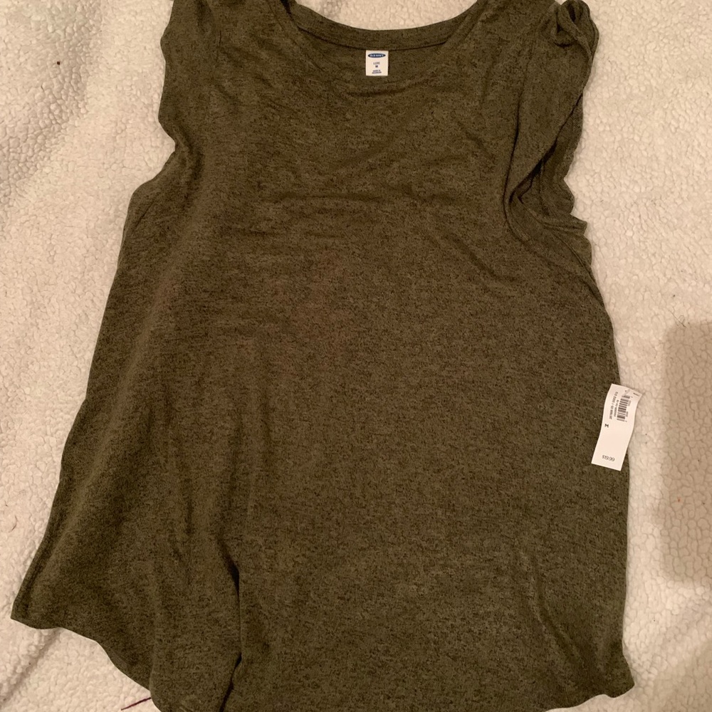 Old navy- Luxe army green shirt sleeve blouse